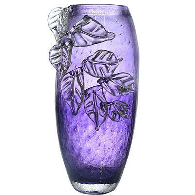 Декор.ваза (сиреневая) цветная пудра+кракле -БС