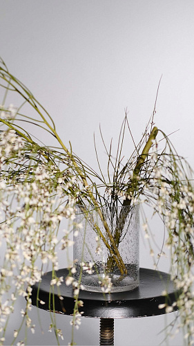 Ваза-цилиндр "Капли в стекле"